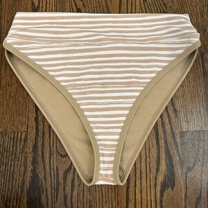 LainSnow Beige and White Bikini Bottom
